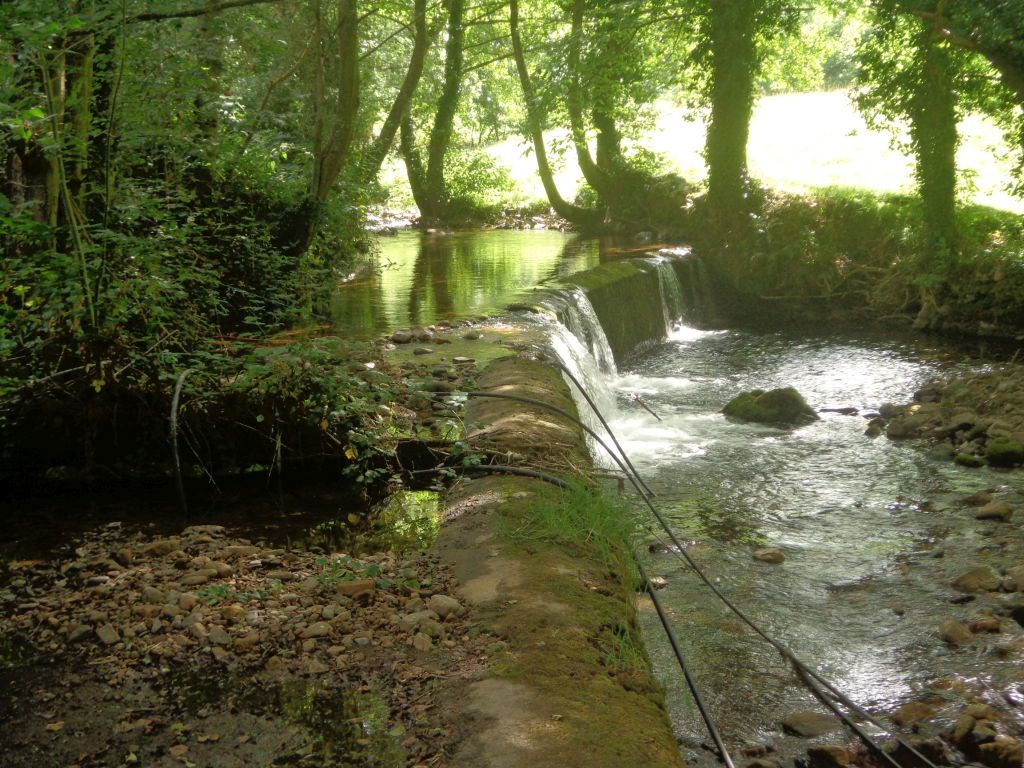 Azud en el cauce de la reserva natural fluvial Cabecera del río Cibea y arroyo de la Serratina