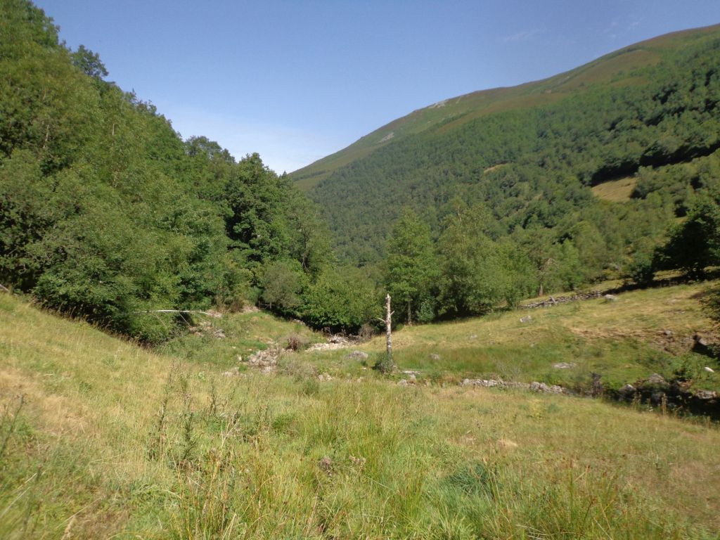 Vista general del valle desde el  cauce de la reserva natural fluvial Río de Ortigal