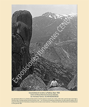 Excursionista en la sierra. La Pedriza, Mayo 1924.
Archivo del Museo Nacional de Ciencias Naturales. CSIC
Col. Hernández Pacheco. SIG ACN 002/003/06538