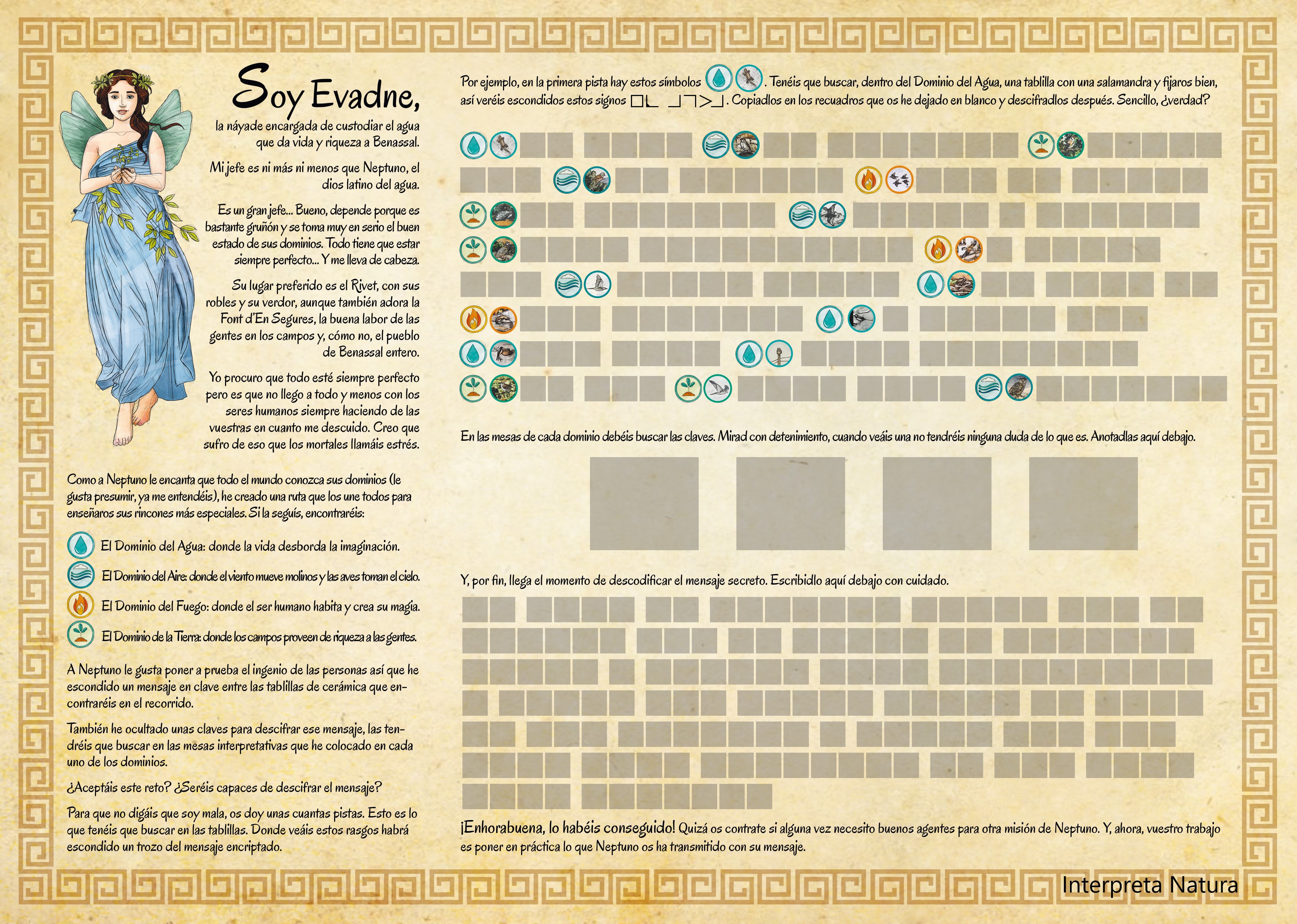 Visita teatralizada "Los dominios de Neptuno", en Benassal.	Interpreta Natura