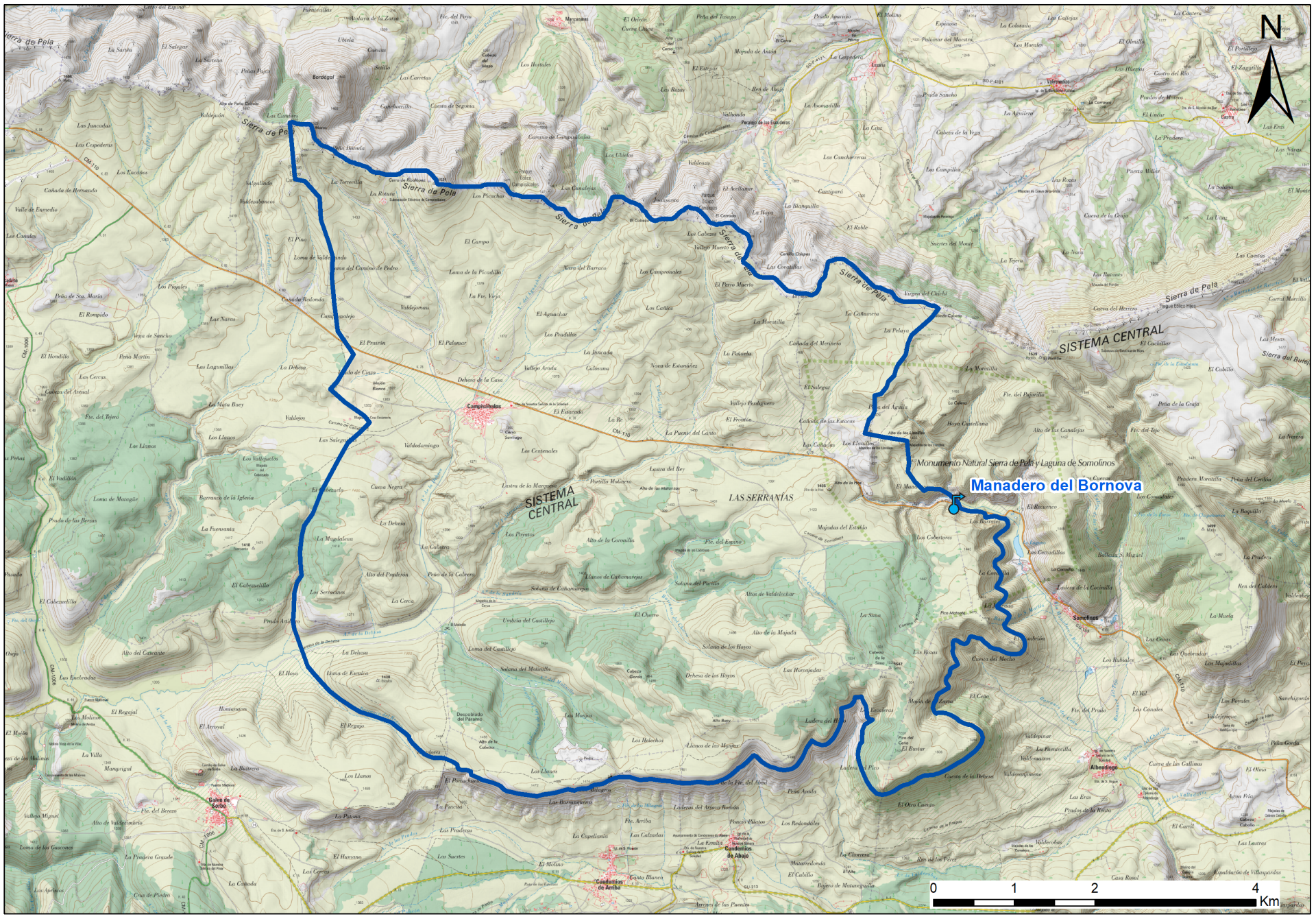 Mapa detalle Manadero del Bornova