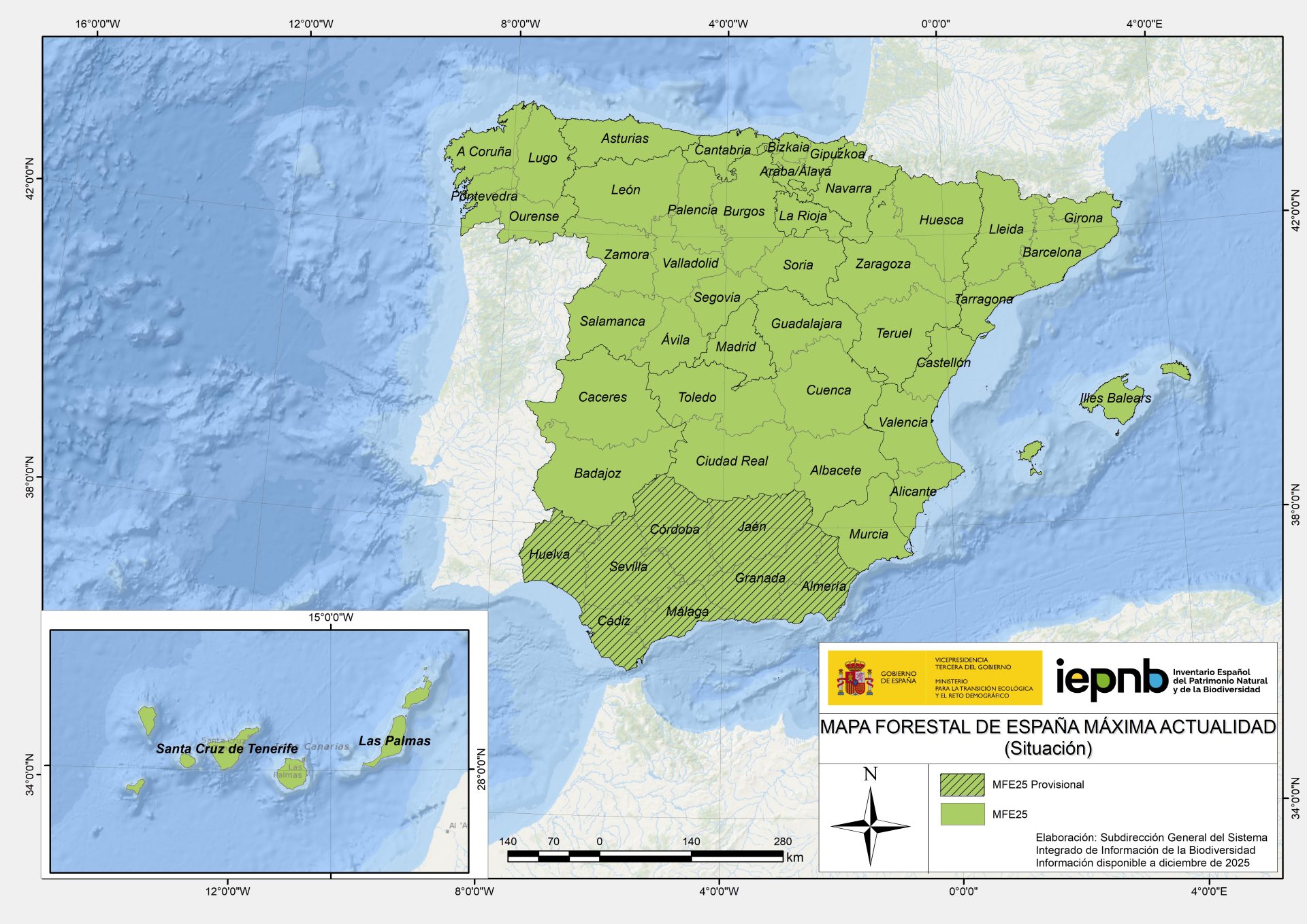 Mapa de situación de los trabajos del MFE Max