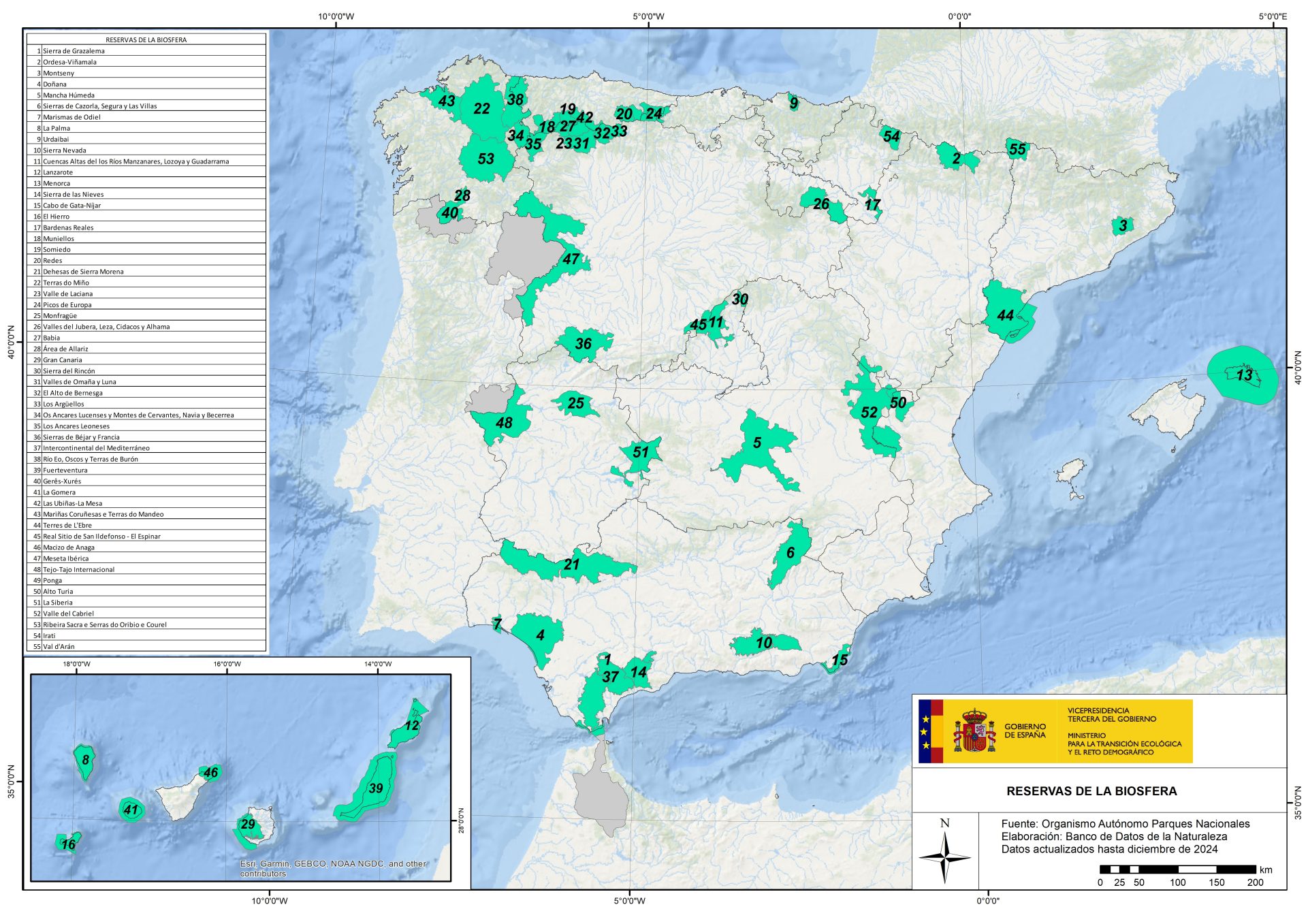 Mapa Reservas de la Biosfera