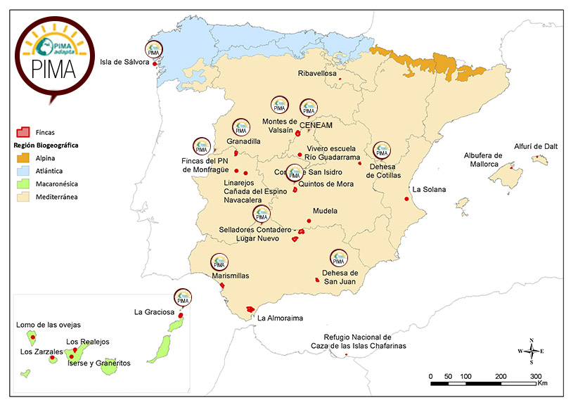 Centros y fincas del Organismo Autónomo Parques con actuaciones del Plan PIMA Adapta