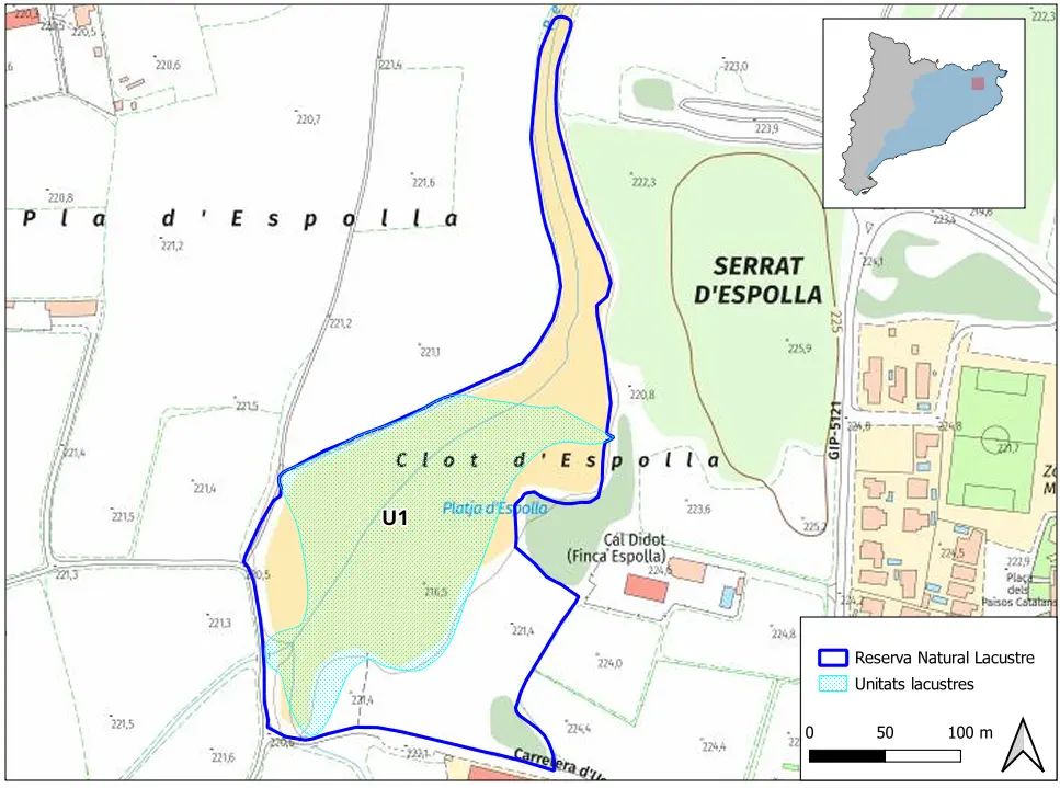 Mapa detalle Clot d’Espolla – Platja d’Espolla