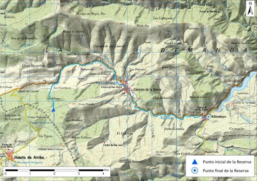 Mapa detalle Río Najerilla desde su nacimiento hasta el río Neila