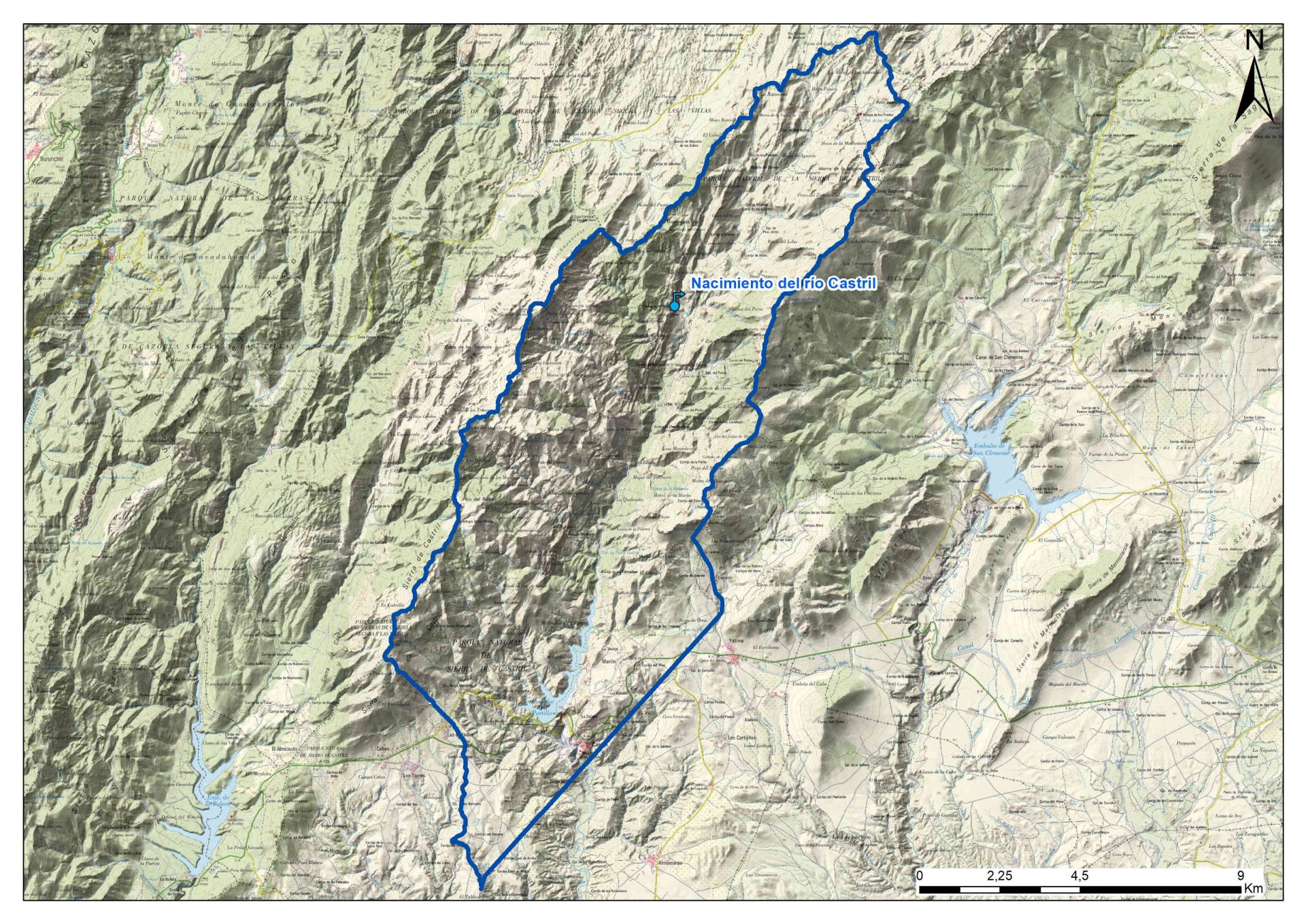 Mapa Nacimiento del río Castril