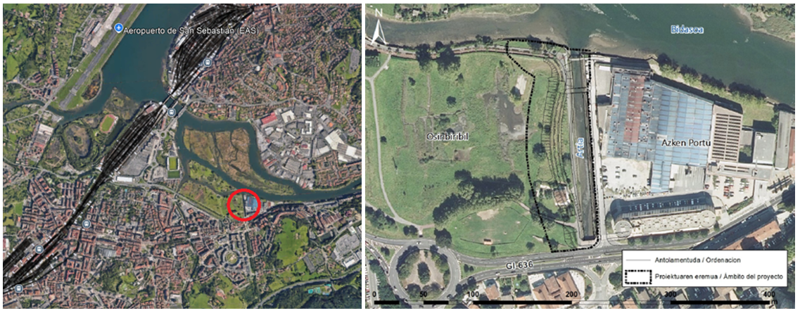 Naturalización del canal de Artia (Tramo GI-636 – río Bidasoa). Mapa de situación