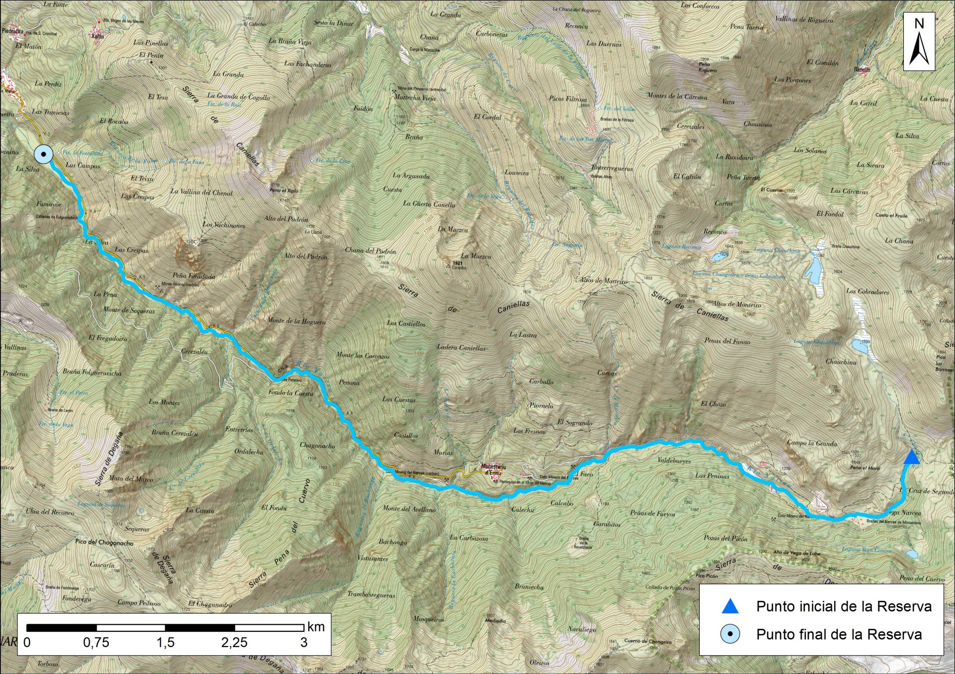 Mapa detalle Río Narcea