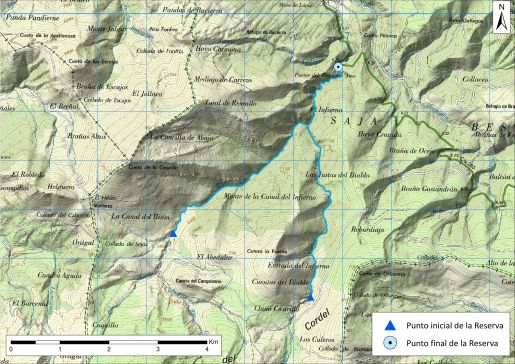 Mapa detalle Cabecera del Saja