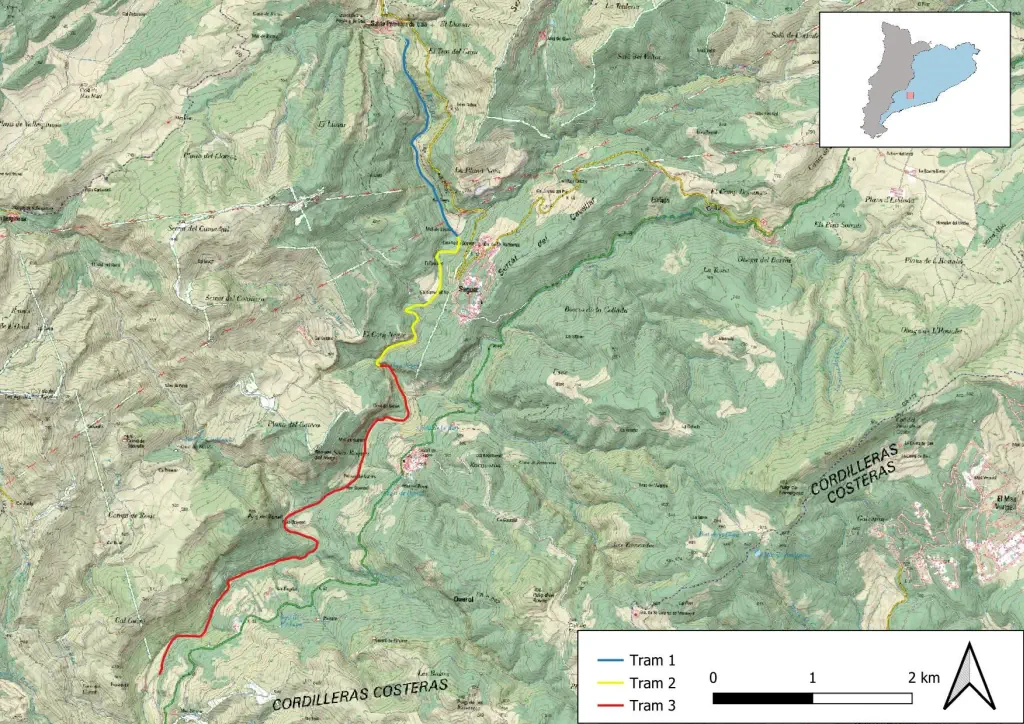 Mapa detalle Cabecera del Gaià