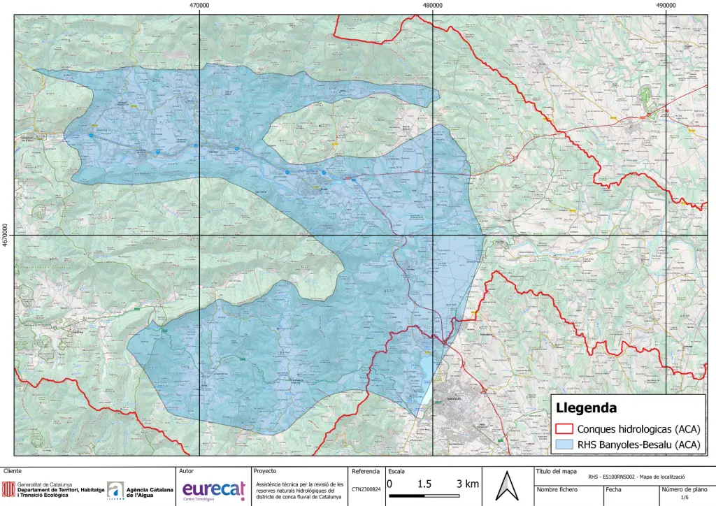Mapa detalle Sistema acuífero cárstico de la cubeta lacustre Banyoles-Besalú